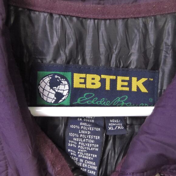 Vintage Eddie Bauer EBTEK Jacket Mens XL Purple Pullover Anorak Windbreaker 90s - Picture 2 of 11
